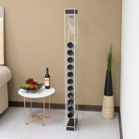 吊り下げ式ワイングラス ラウンドアイアンアップライトワインラック - 吊り下げ式ワイングラス ラウンドアイアンアップライトワインラック